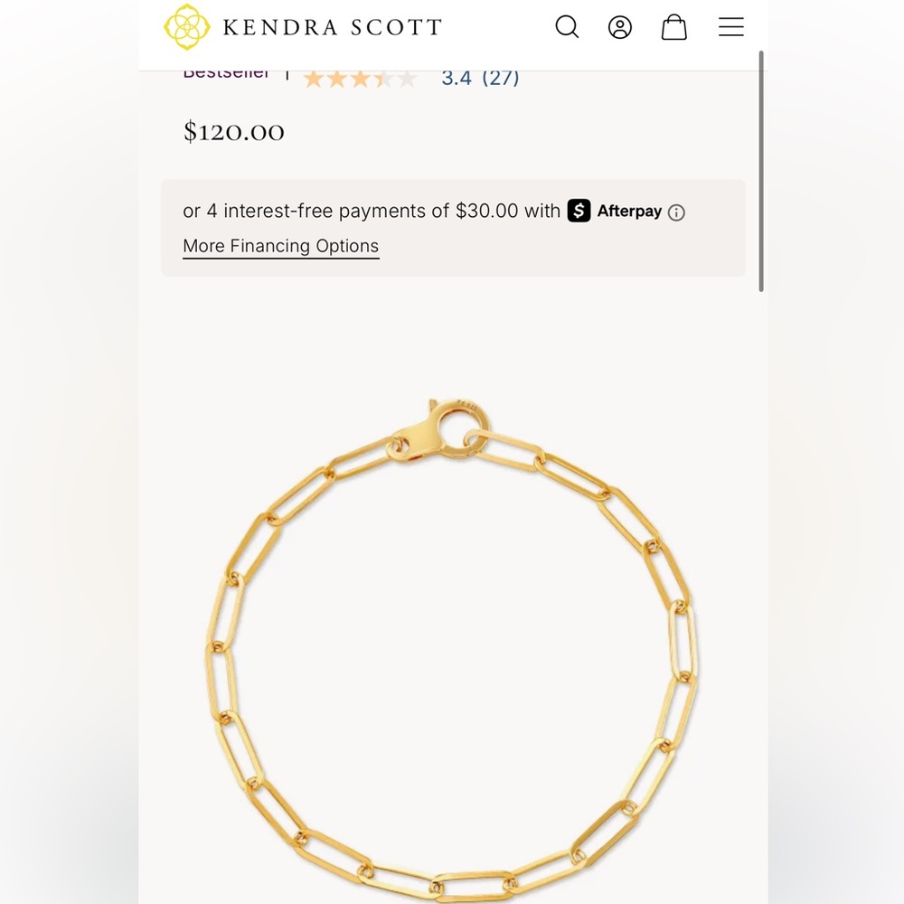Kendra Scott Gold Paperclip Chain Bracelet